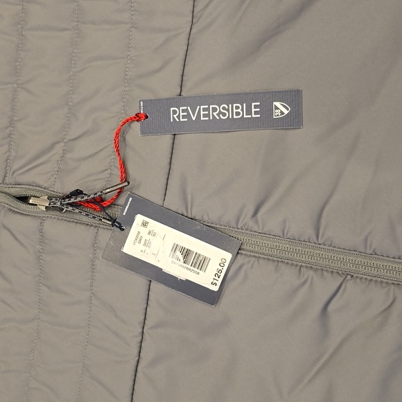 Cremieux Gray Reversible flannel puffer vest wind breaker sleeveless new men's M - Picture 2 of 6